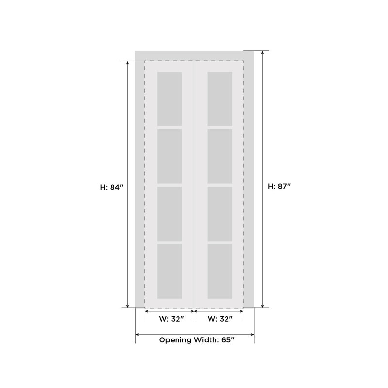 Portes coulissantes pliantes pour garde-robe - ESSENTIAL 0777 - Ensemble de quincaillerie de moulures à moulures robustes - Portes de garde-robe de chambre en bois massif