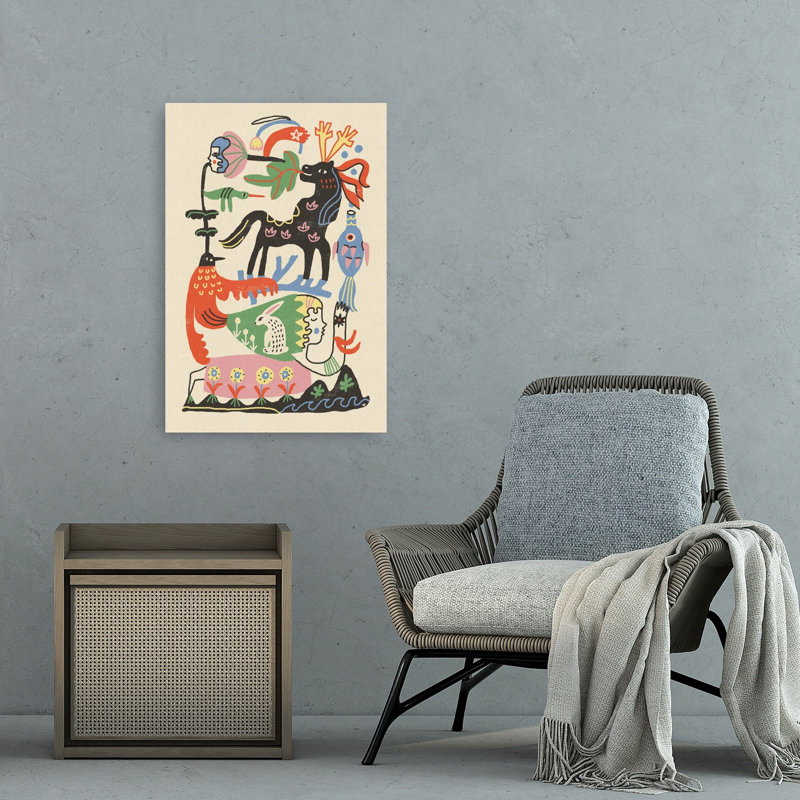 Impression d'art mural enchanté «Folk Art», 36" H x 24" W