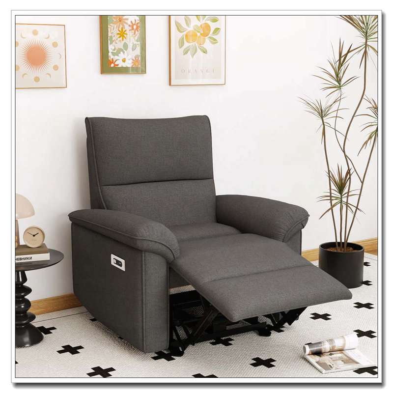 Power Recliner Chair,Electric Recliner For Living Room,Fabric Reclining Armchair For Small Space,Reclining Sofa For Bedroom/Apartment/RV,USB Port(Type-C)