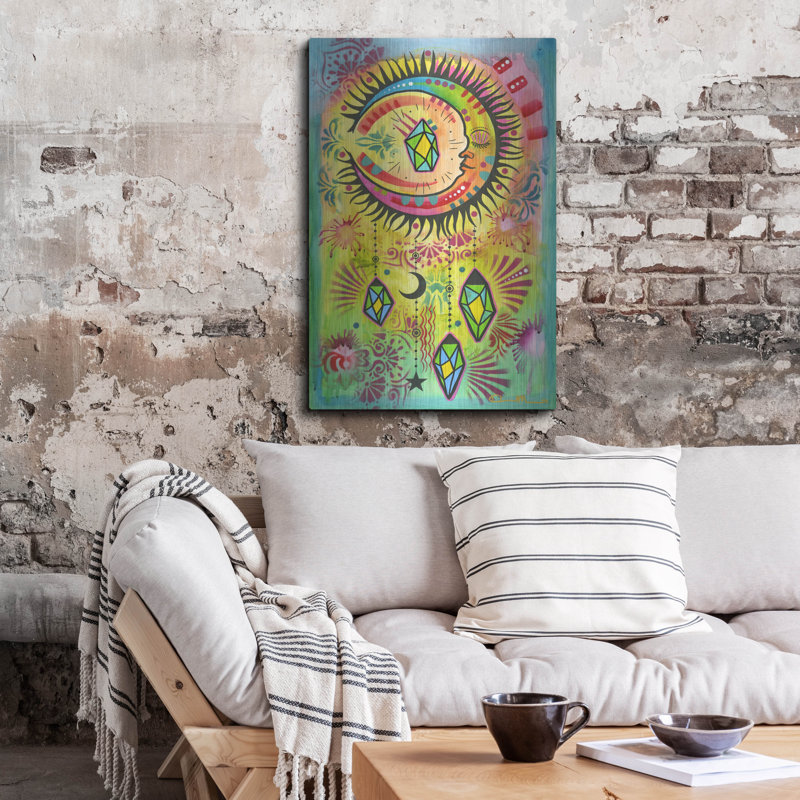 Bungalow rose «Cosmic Balance 2» par Dean Russo, art mural en métal, H 36 po x l 24 po