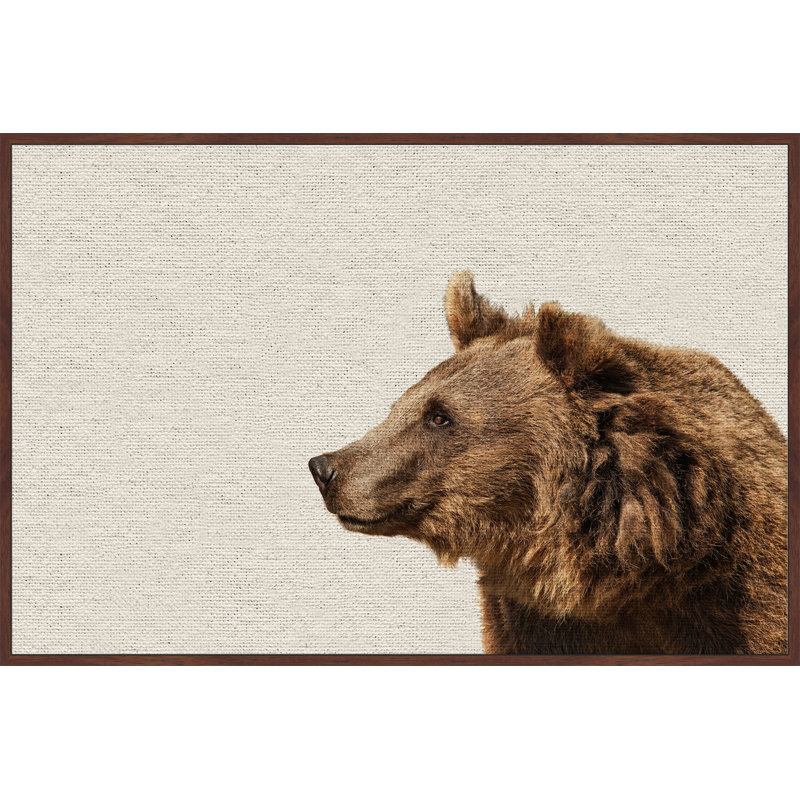 Side Furry Bear - Drawing on Canvas, 61cm H x 91cm W x 4cm D