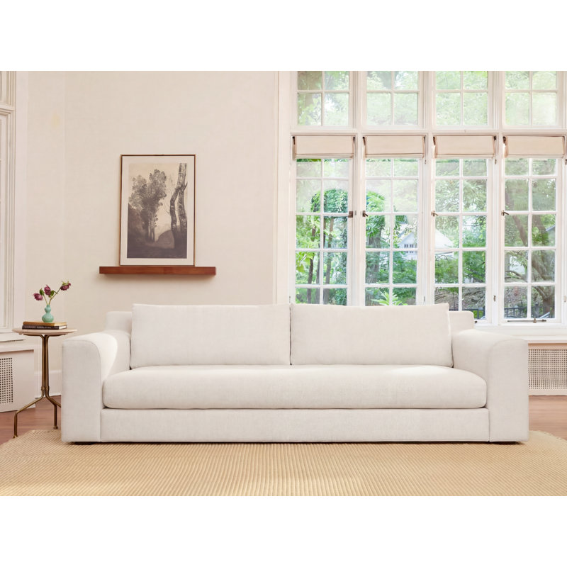 All-Natural Elevate Sofa 96", Cobalt Striped Hemp Blend