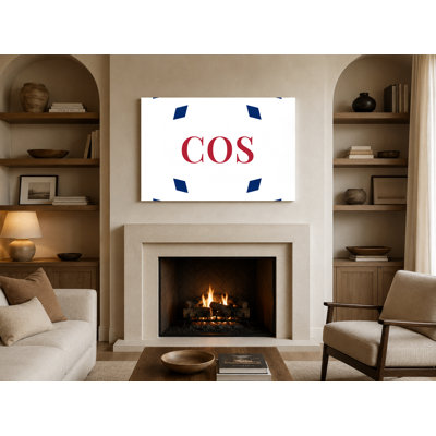 Colorado Springs City Colors Luxury Diamond Monogram — Blue White Red — Canvas Wall Art