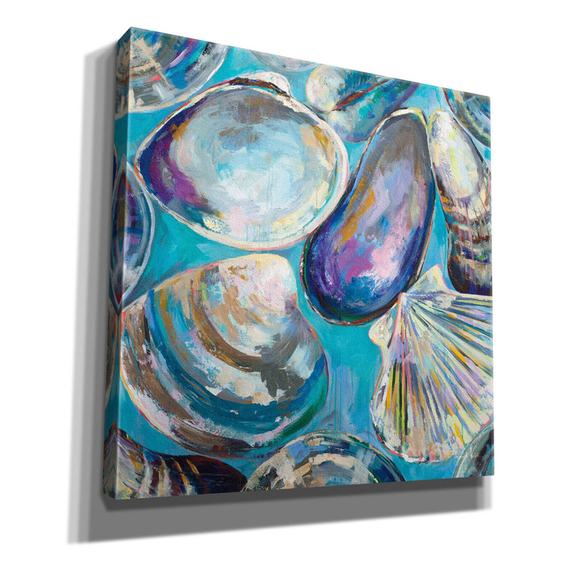 «Salt Water Finds» par Jeanette Vertentes, art mural sur toile, H 12 po x l 12 po x P 0,75 po