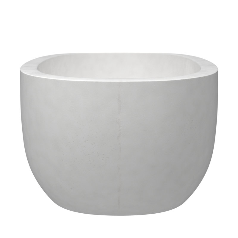 Avalon NativeStone Freestanding Soaking Cement Bathtub, Pearl, 23" H x 36" W x 72" L