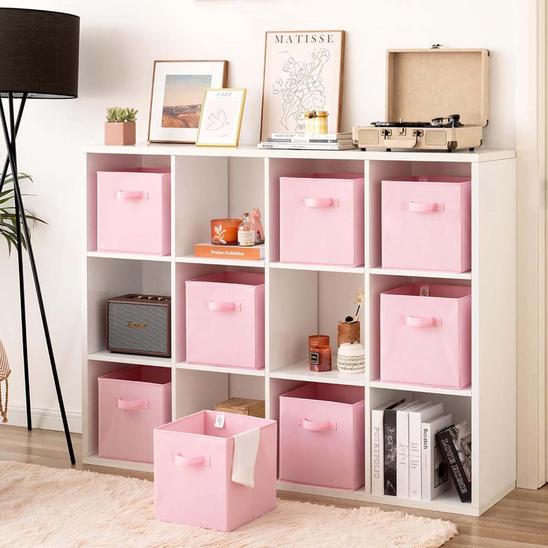 Cube Storage Bins, 11 Inch Storage Cube Organizer, Collapsible Fabric Storage Cubes With Handle, Decorative Cube Storage Organizer For Shelves, Closet, 8-Pack
