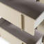 Calliann - Commode chagrin beige moderne et laiton brossé