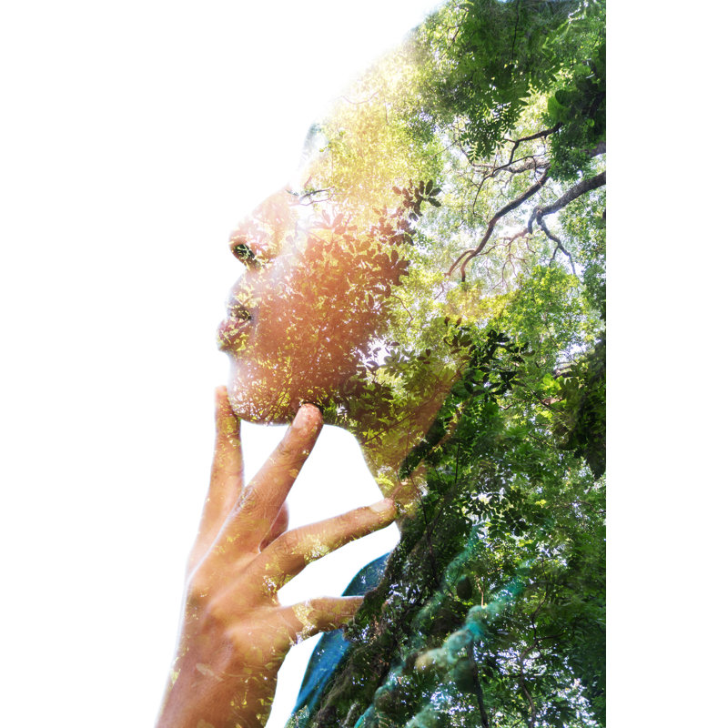 Woman With Vibrant Tree by LUMEZIA - Wrapped Canvas Print, 46cm H x 30cm W