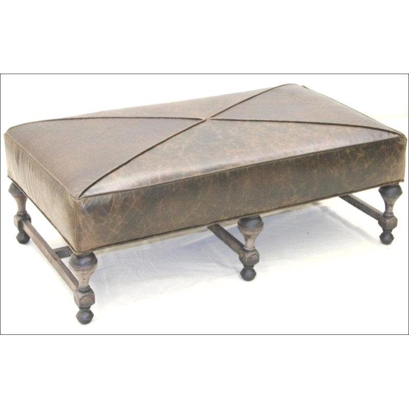 Ottoman, Old Gold E, Bella Black Performance Velvet, Brushy Bayou
