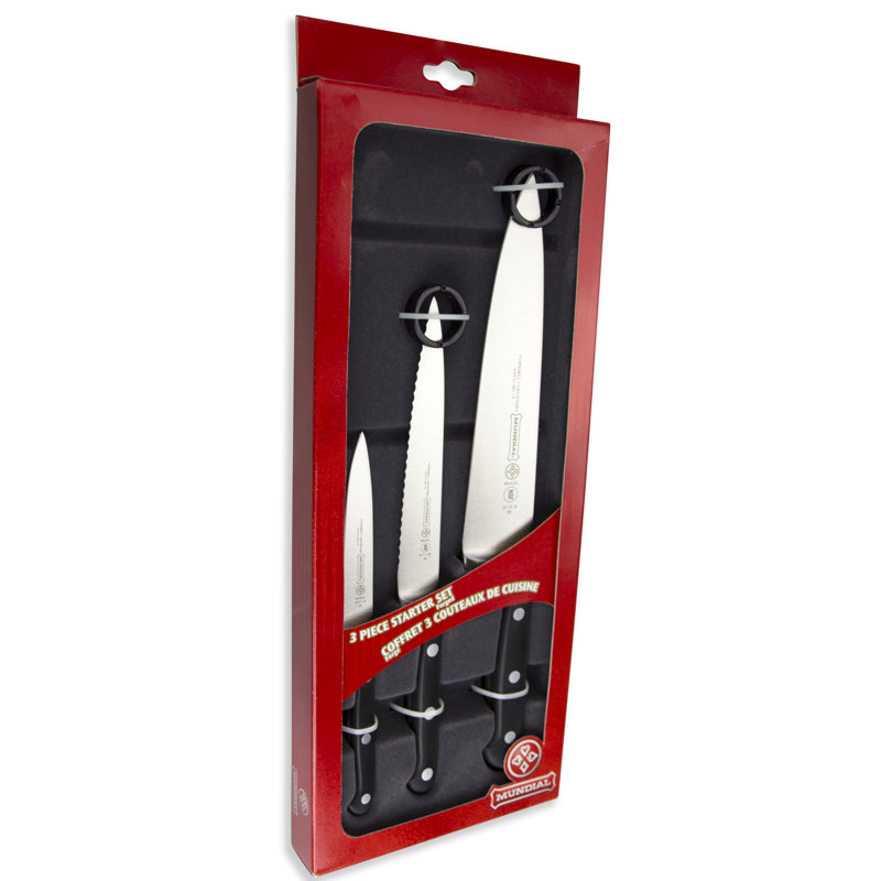 Mundial 5100 Series 3 Piece Assorted Forged Knives Set, Black