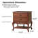 Evars Traditional 3-Drawer Fully Assembled Nightstand with Hidden Drawer and Built-In Power Outlet 