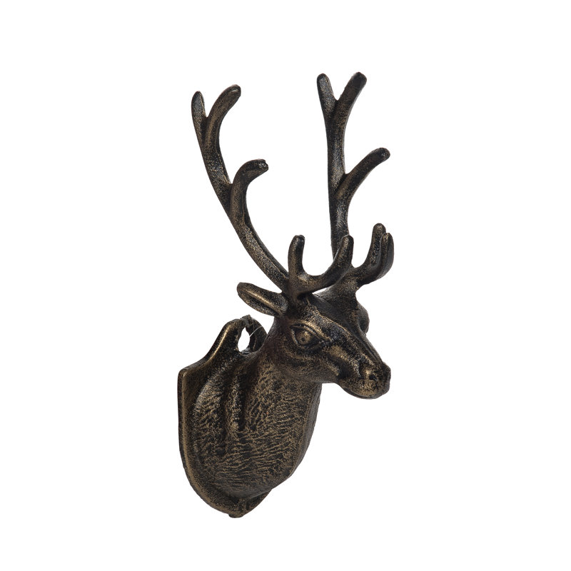  Décoration murale renne de Noël en métal 12,01 po Bronze