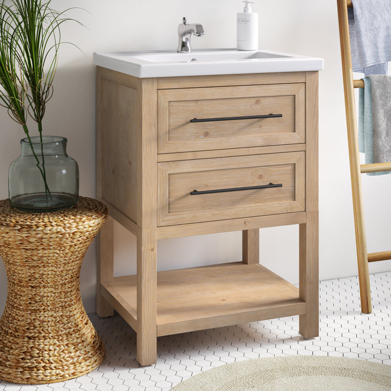 Ensemble de meuble-lavabo simple 24 po Bickley, Essence de sapin