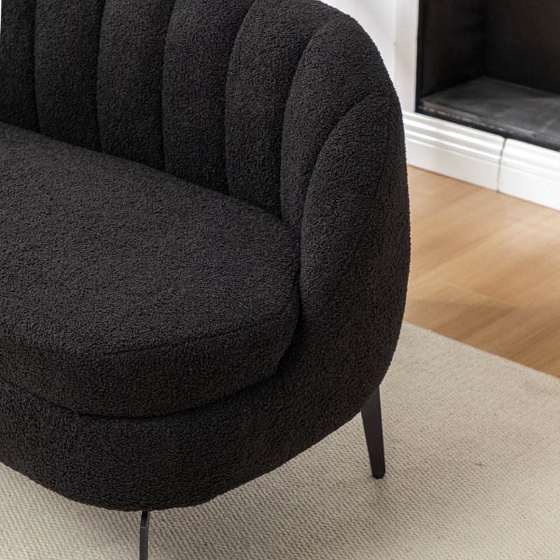 Bula 50'' Upholstered Loveseat, Black