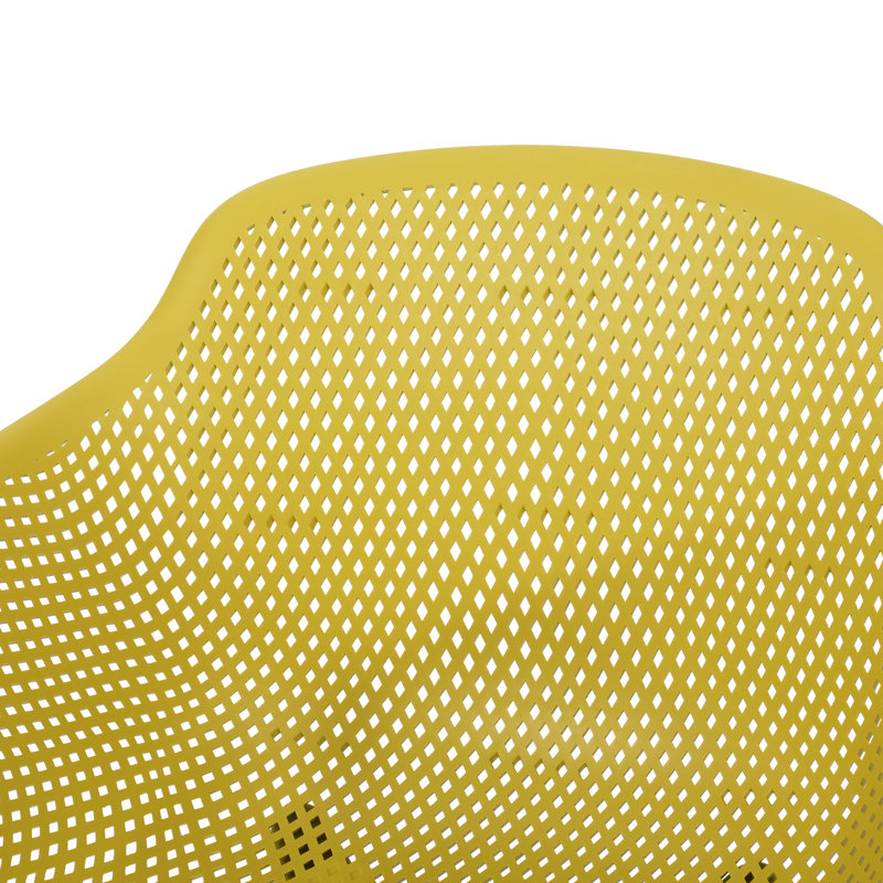 Élégante chaise en polypropylène jaune - Design Lotus pour les réceptions en plein air avec des places assises
