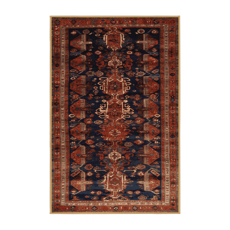 Machine Washable Turkish Brown Area Rug, Rectangle 7' x 10'