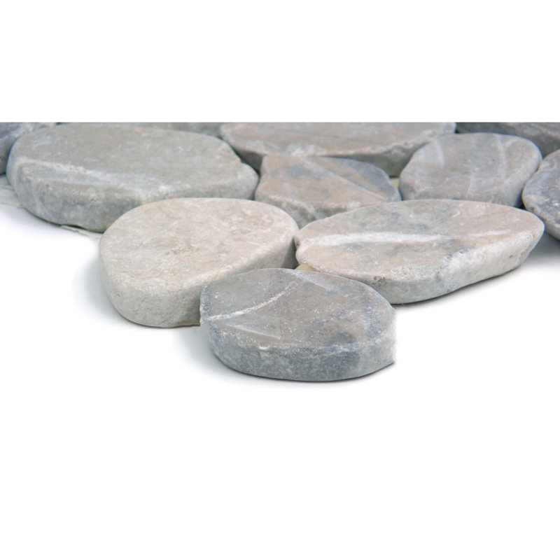 Venetian Pebbles Flt Gelato 12 in. x 12 in. Satin Pebbles Floor and Wall Tile (11.0 sq. ft./Case), Noce