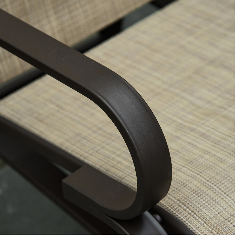 Tan Outdoor Glider. Smooth Rocking, Lightweight. 28" With Ergonomic Neck Support. Breathable Mesh Fabric, Water . Robust, Supports 352 Lbs. For Backyard Patio Glider Chair Outside, Tan. Lightweight