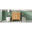 Meuble-lavabo moderne, structure en bois massif et panneau de fibres à densité moyenne, 2 portes et 3 tiroirs, conception à fermeture en douceur, tablette ajustable en forme de U, lavabo en céramique, ensemble d'armoires de rangement pour salle de bain, conception moderne et élégante