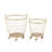 2 Piece Gold Metal Deep Set Wire Basket Storage Cart with Wheels and Handle Set