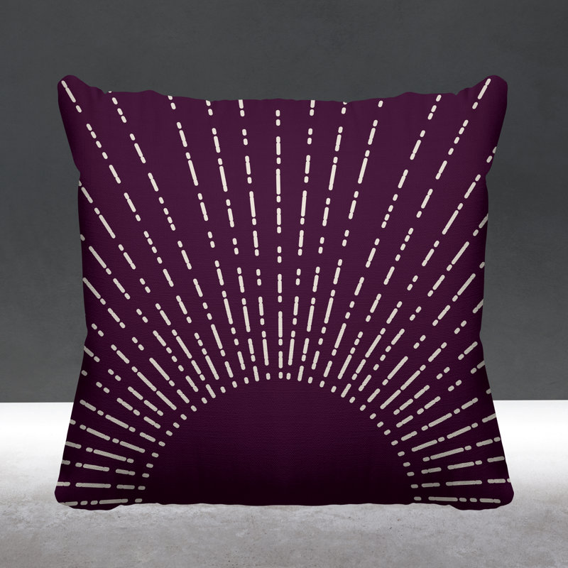 Coussin intérieur / extérieur Sunny Boho Starbusrt, L 15 po x H 15 po, Mauve