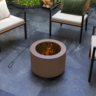 Outsunny Smokeless Fire Pit, 19" Portable Wood Burning Firepit With Poker, Low Smoke Camping Bonfire Stove For Backyard Patio Picnic, Stainless Steel