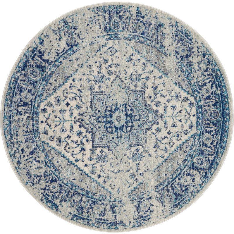 Timera Performance Oriental Indoor Rug, Round 7'10"
