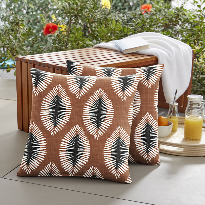 Housse de coussin carré / brun Hayden, 20 po x 20 po