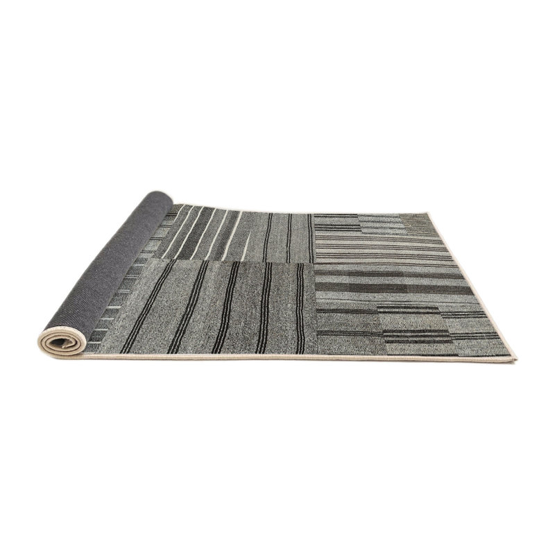 Tapis gris/zone noire contemporaine, Rectangle 7 pi x 9 pi