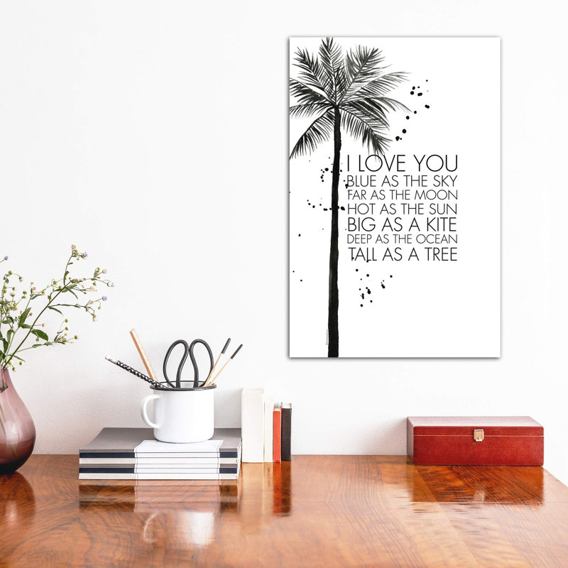 «Tall as a Tree» par Mercedes Lopez Charro - reproduction d'art textuel, H 18 po x l 12 po x 1,5 po, Toile tendue