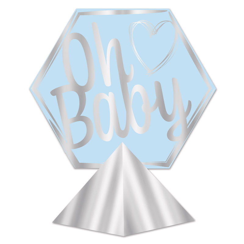 Centre de table 3-D Foil Oh Baby, Argent