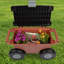 Chariot de jardin roulant avec siège - Rangement en plastique avec banc et plateau à outils intérieur - Tabouret de jardinage pour le sarclage et la plantation par Pure Garden-101645370