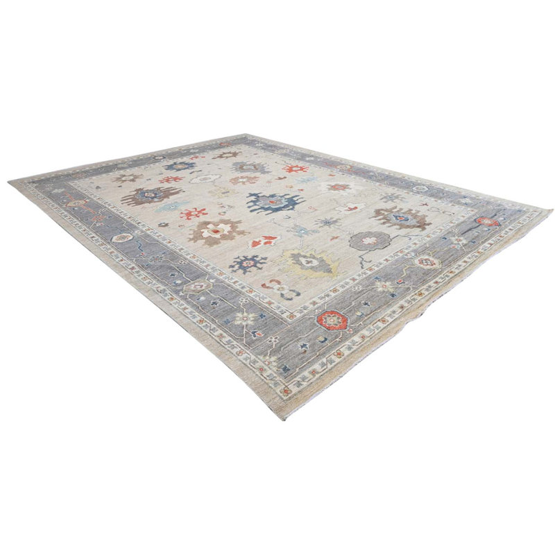 Oushak Collection, Transitional One-of-a-Kind Rectangle 10'2" X 14' Hand Knotted Area Rug