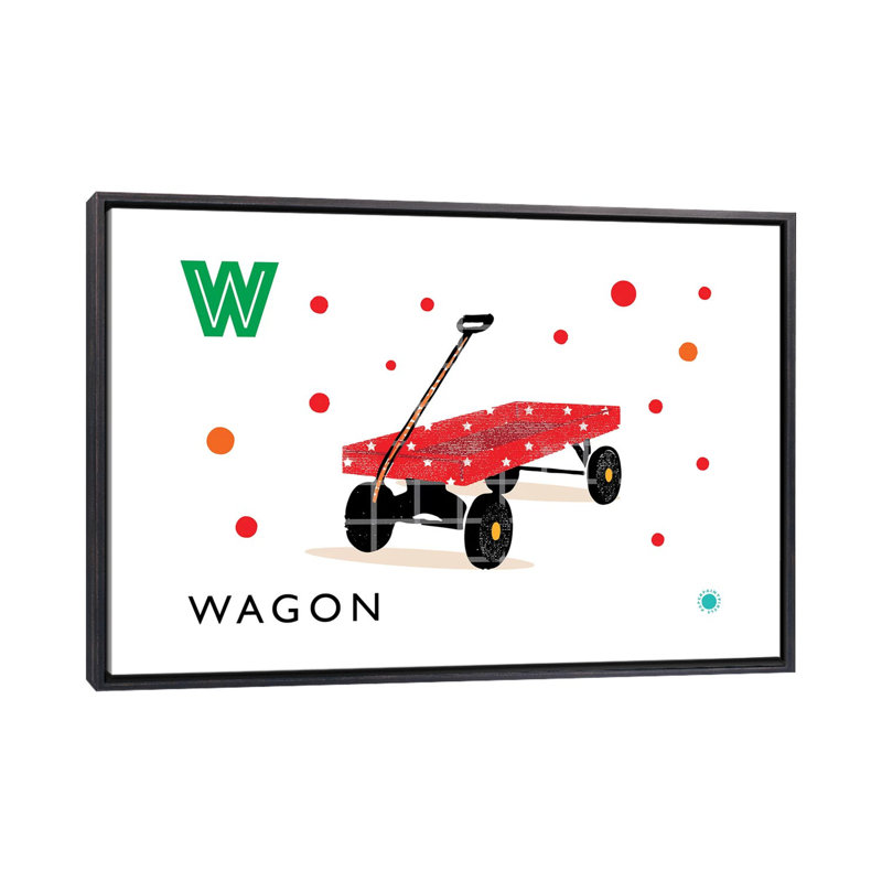 «W Is for Wagon» - impression, Toile avec cadre noir patiné, Pas de tapis, H 40 po x l 60 po x 1,5 po