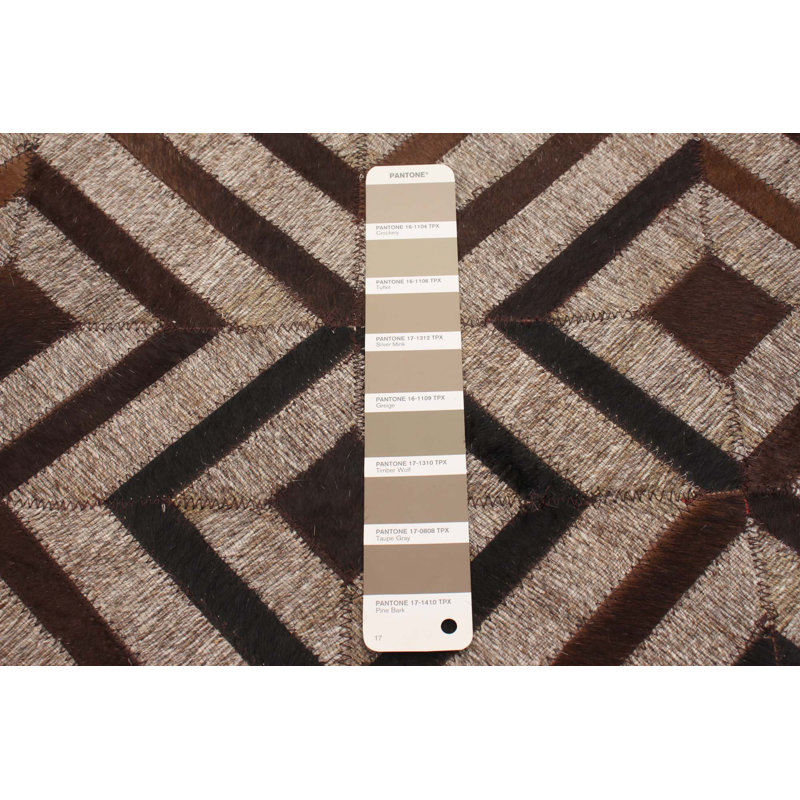 Cowhide Geometric Indoor Rug
