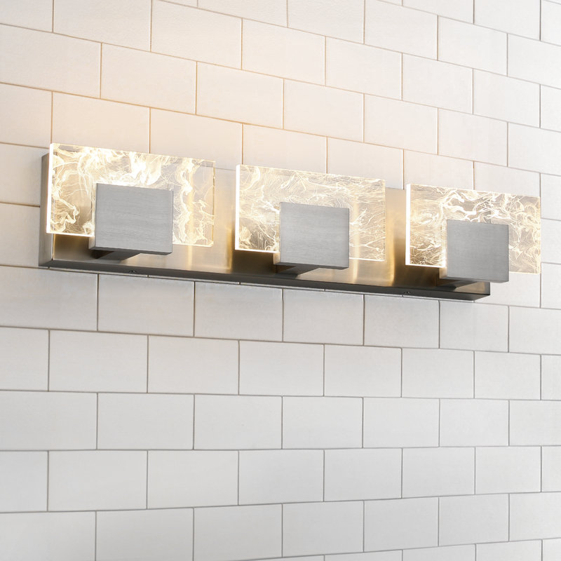 Éclairage pour meuble-lavabo moderne 3 lumières 3 lumières, Nickel