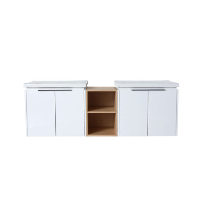 59.6'' Double Bathroom Vanity with Ceramic Top