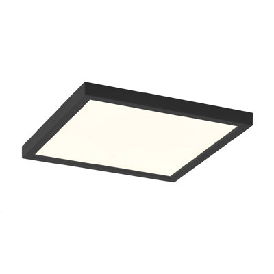 Plafonnier encastré troy DEL - carré, 15 W, 5 CCT, noir