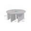 Table basse ronde Modern, blanc naturel, 35,5 po x 16,1 po | 100% panneau de particules enduit de mélamine, épaisseur: 0,7 pouce | Conception élégante et durable pour le salon ou le salon, décoration intérieure élégante-109178482