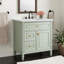 Meuble-lavabo autoportant vert 30 po - Armoire en bois massif / bois aggloméré avec lavabo, tiroir rabattable et tablette réglable-267024179