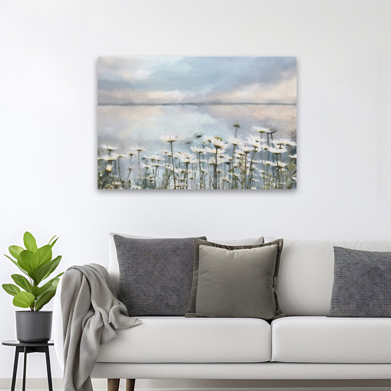 Coucher de soleil sur une marguerite - photographie contemporaine de marguerites, H 32 po x l 48 po