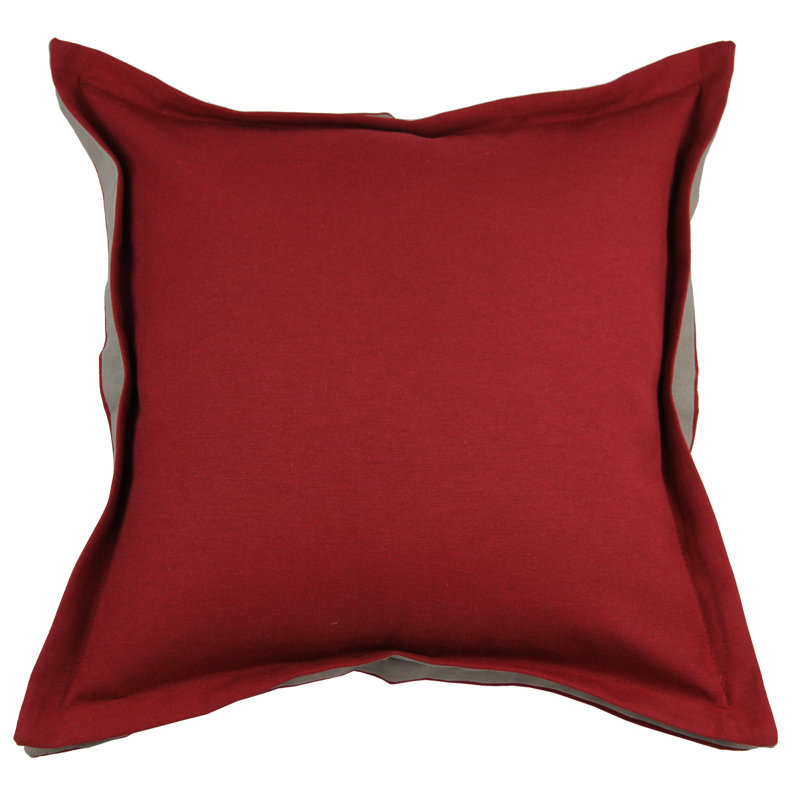 Square Cushion Cover, Red/Taupe, 60 x 60cm