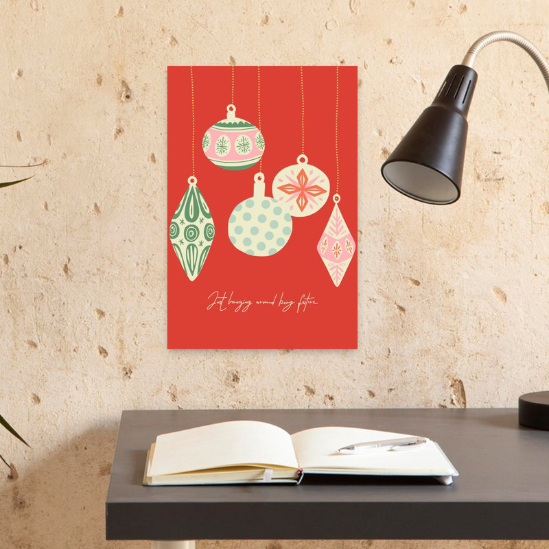 Mid Century Christmas Ornaments Abstract Minimalist Modern Wall Art Print by Annick - Wrapped Canvas Print