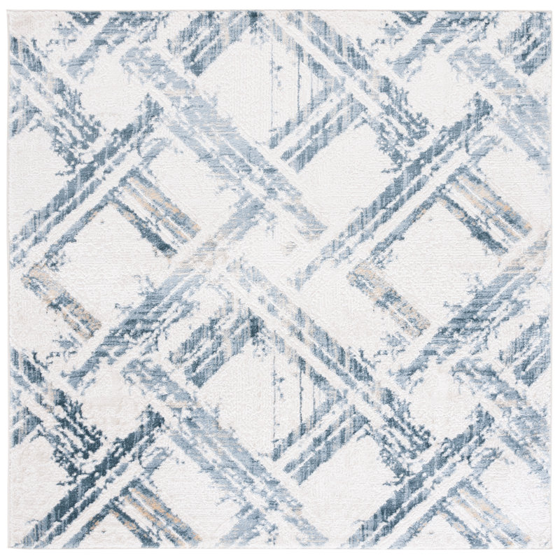 Mahiras Performance Geometric Rug, Square 6'7"