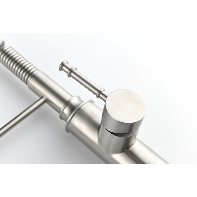 Kitchen Faucets Single Handle Pull Down Sprayer Spring Kitchen Sink Faucet, Brushed Nickel