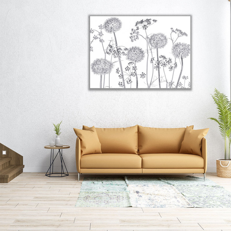 «Meadow Flowers On White», reproduction d'art sur toile, H 18 po x l 24 po