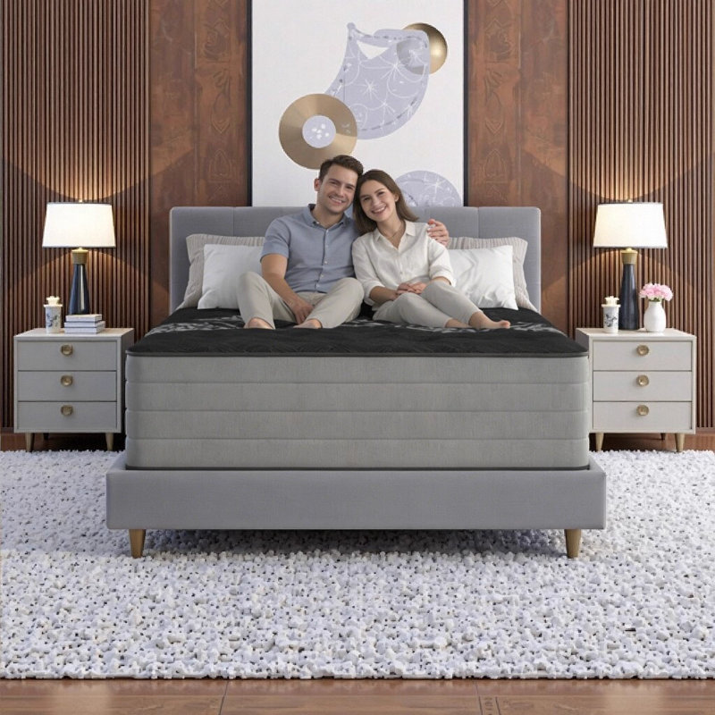 14" Heavy Duty Medium Plush Quilted Full Mattress, Made in USA - Ice Cover Cooling Technology with Copper-Infused Memory Foam & Edge-Wrapped Coils