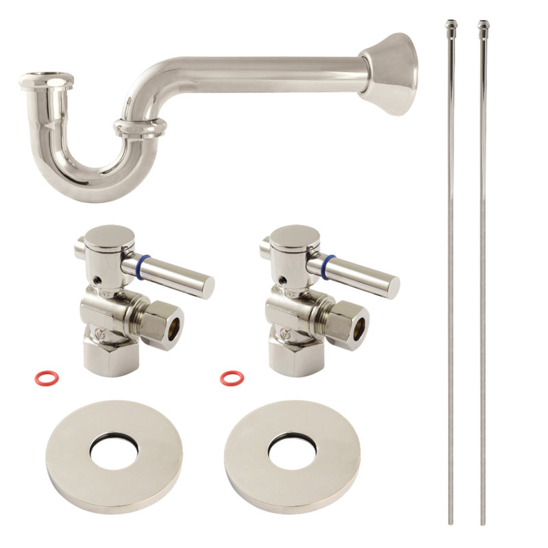 Kingston Brass Concord Modern Plumbing Sink Trim Kit with P-Trap, Polished Nickel