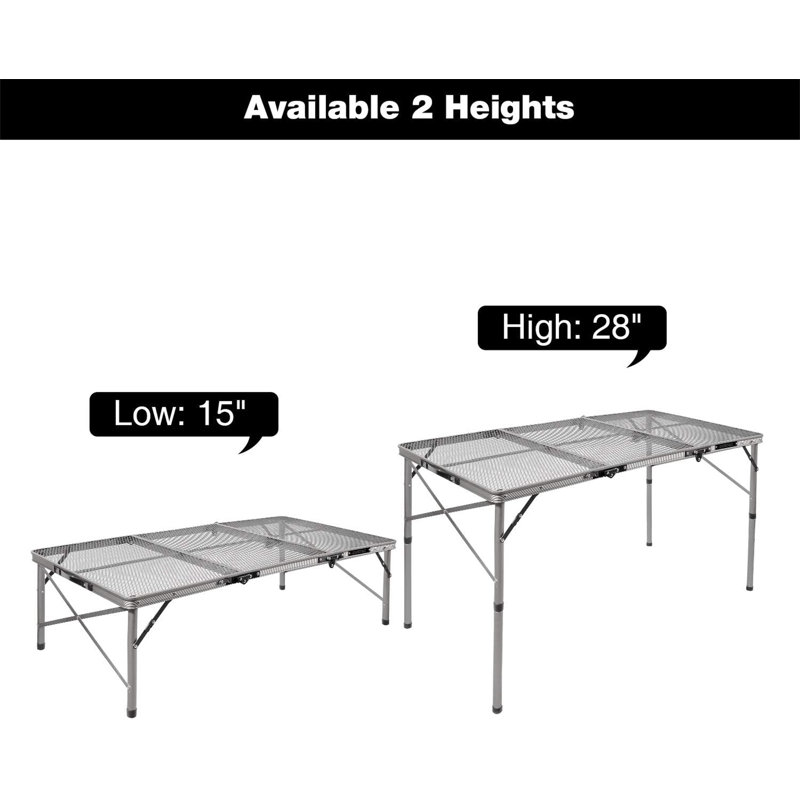 Table de camping Keirrah, Argent, L 24 po x L 36 po x H 28 po