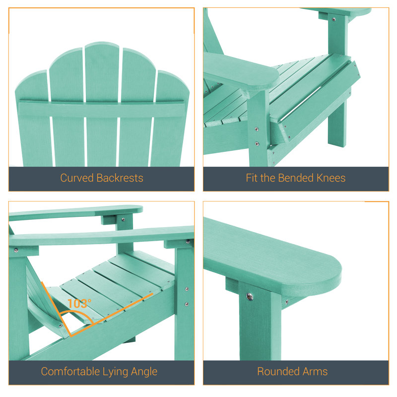 Chaise Adirondack de HiPS résistante aux intempéries, Vert pomme